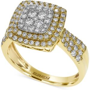 Elegant 14k Yellow Gold EFFY Diamond Ring